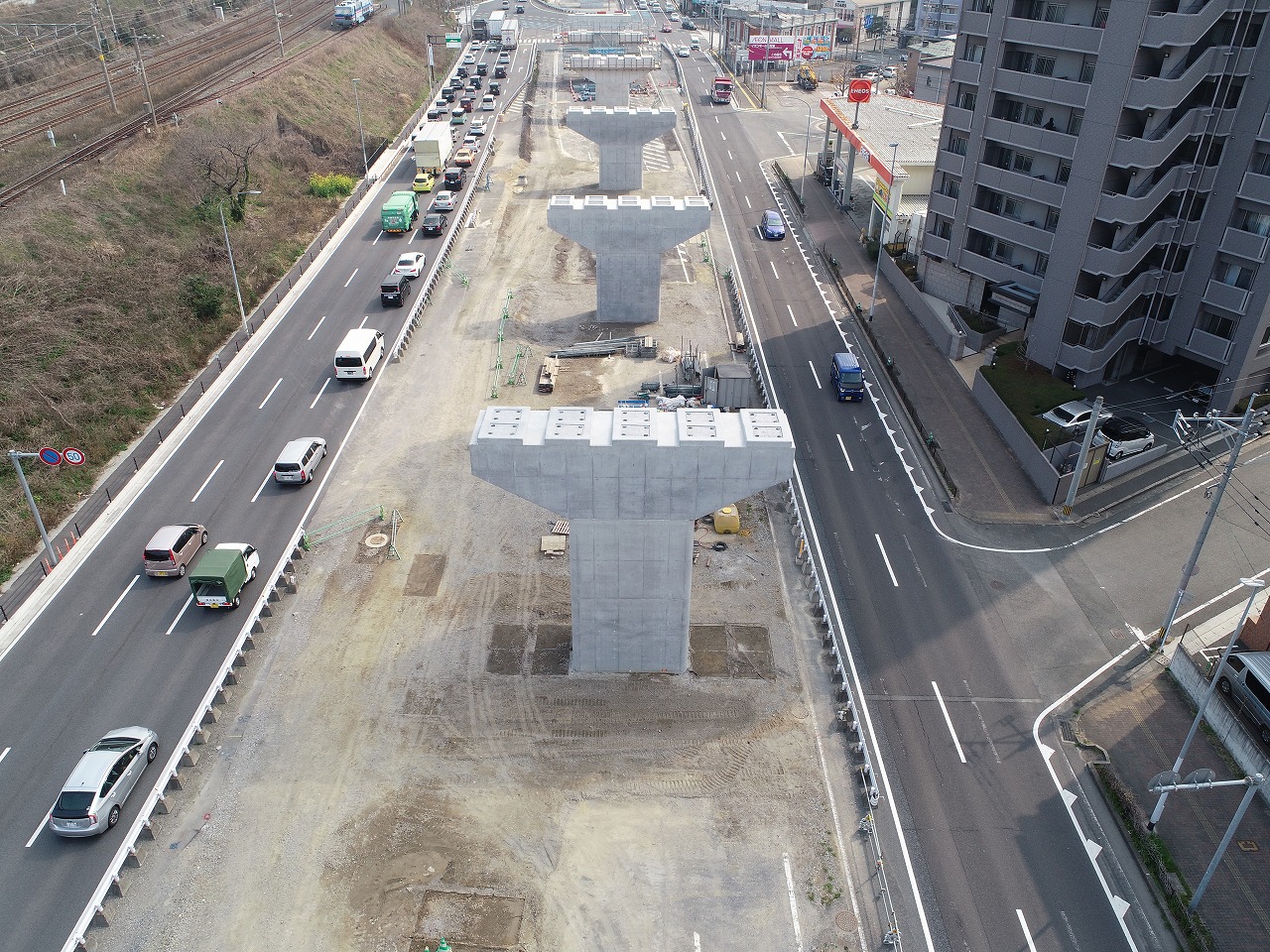 福岡3号春の町ランプ橋下部工（P5・P6）工事